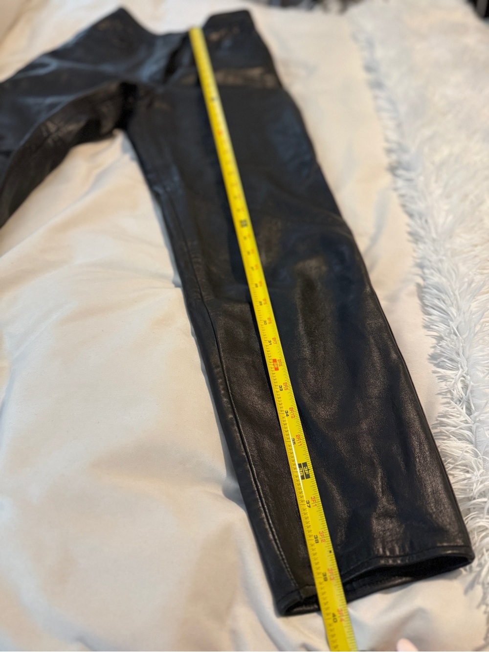 Vakko Women’s Vintage Leather Pants Size 6 High Waist Straight Leg Lined Black - Picture 6 of 13